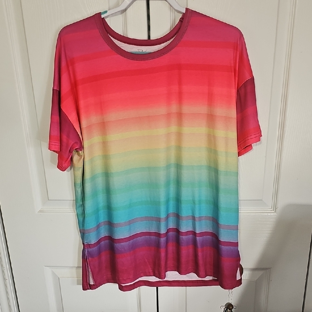 Ctazy Ttain Vibrant Rainbow Gradient T-Shirt
